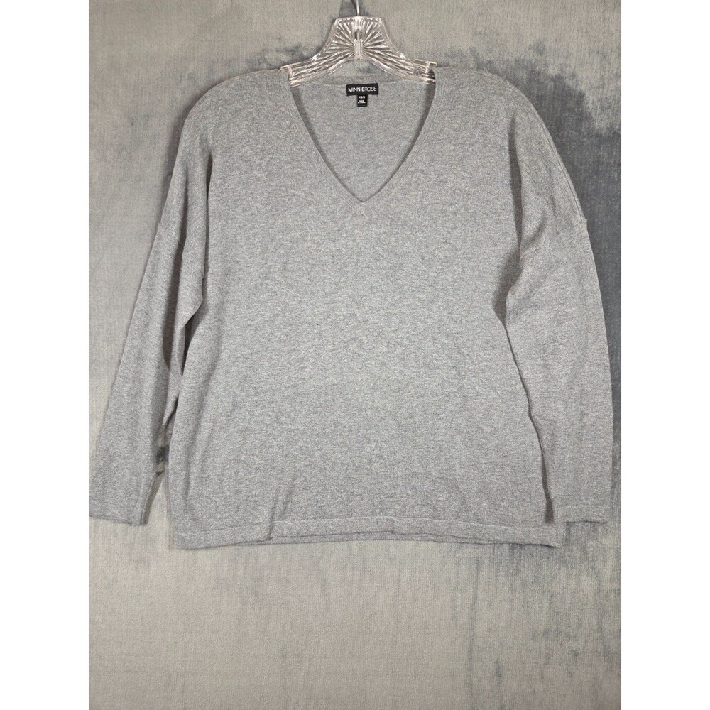 Minnie Rose Womens Sweater Size XS / S Gray Cotton/Cashmere Blend